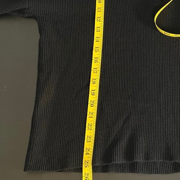 NWT Lillusory Black Shawl Collar Two Button  Henley Chunky Knit Sweater Size L - Picture 8 of 8
